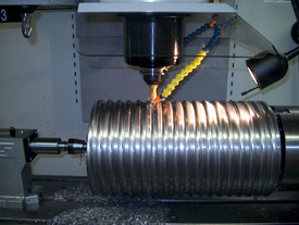 Cutting helical steel mandrel
