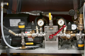 Test chamber hydraulic system